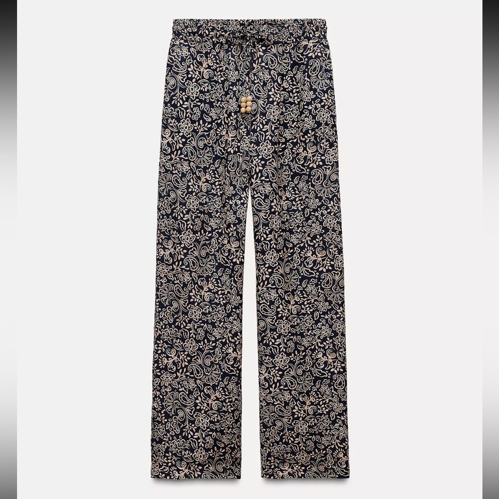 Printed Wide Leg Pants